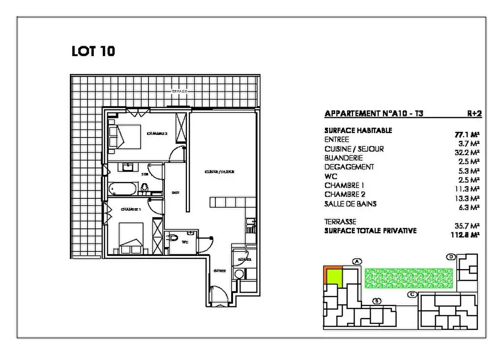 Vente appartement 3 pièces 79,2 m2
