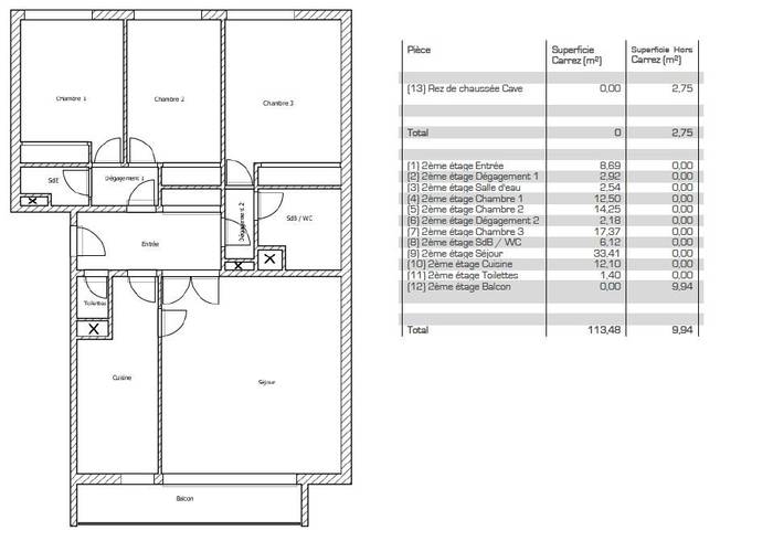 Vente Appartement Bordeaux (33) 114&nbsp;m² 420.000&nbsp;&euro;