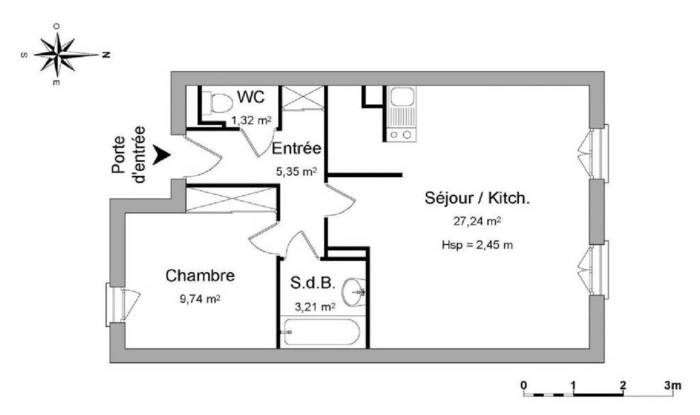 Appartement 47&nbsp;m²