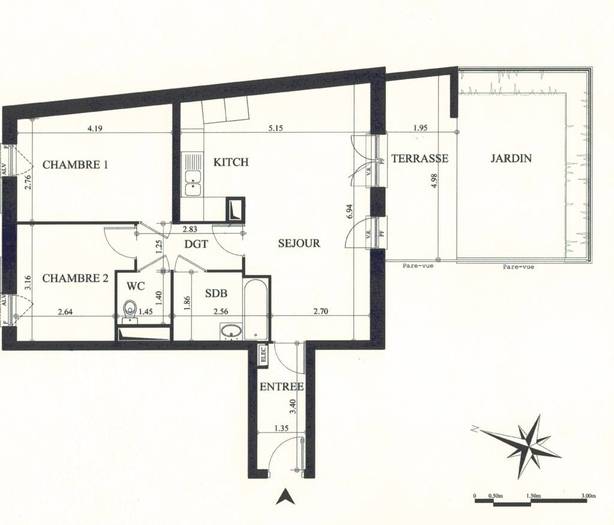 Location Appartement Linas (91310) 63&nbsp;m² 899&nbsp;&euro;