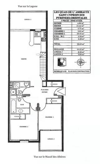 Vente Appartement Saint-Cyprien (66750) 88&nbsp;m² 300.000&nbsp;&euro;