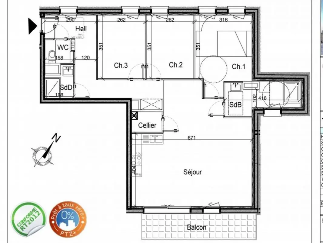 Vente appartement 4 pièces 96 m2