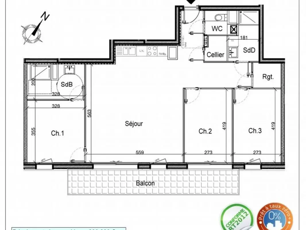 Vente appartement 4 pièces 96,4 m2