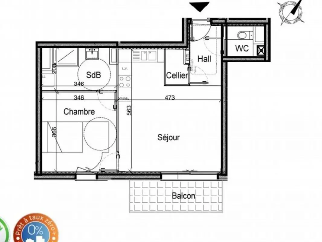 Vente appartement 2 pièces 49,2 m2