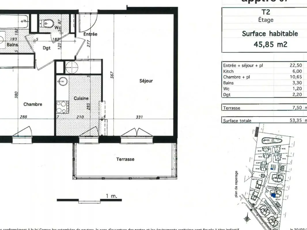 Vente appartement 2 pièces 45,85 m2