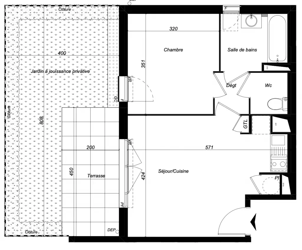 Vente appartement 2 pièces 39,43 m2