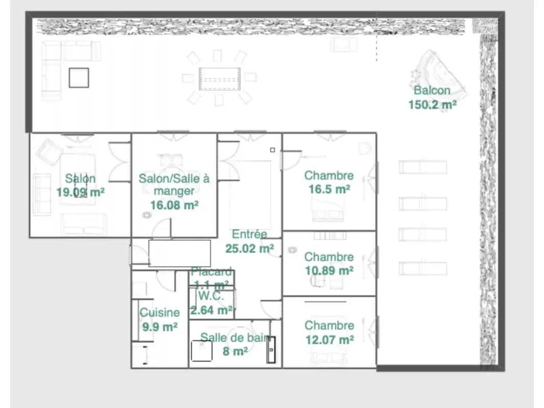 Vente appartement 4 pièces 104 m2