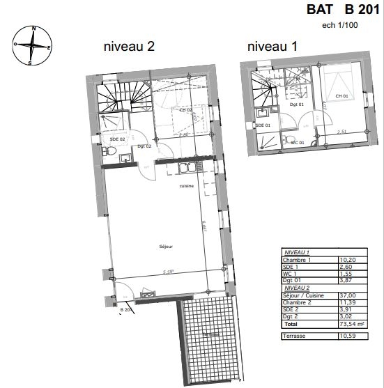 Vente appartement 3 pièces 74 m2