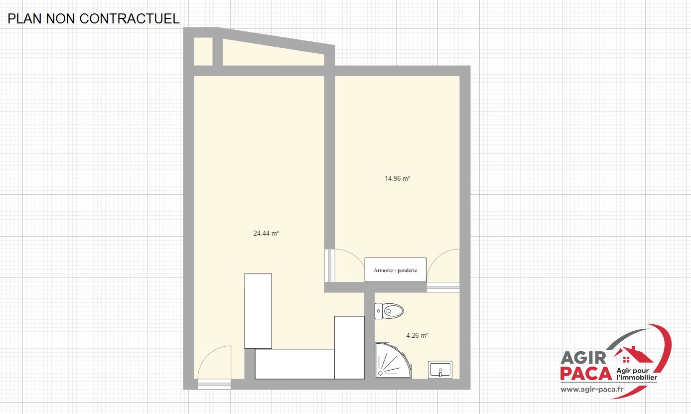 Vente appartement 2 pièces 44,07 m2