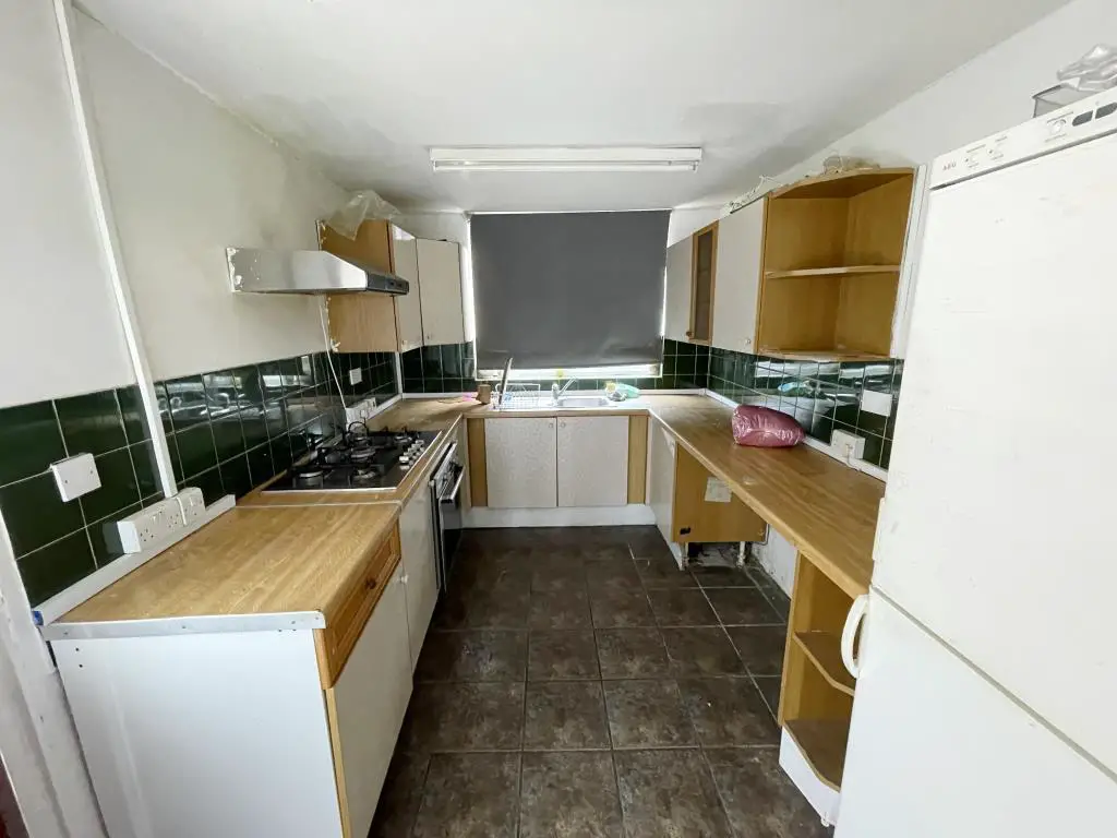 Inside image of kitchen from living room
