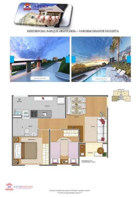 Apartamento com 2 Quartos à Venda, 50 m² por R$ 167.000 Centro, Vargem Grande Paulista - SP