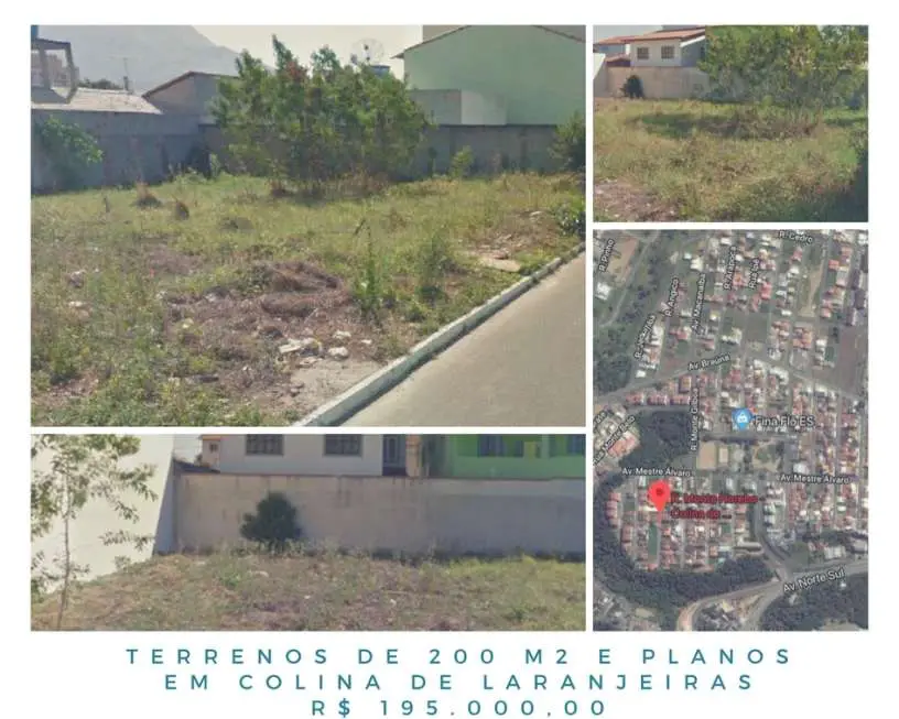 Lote/Terreno à Venda, 200 m² por R$ 195.000 Rua Monte Horebe, 200 - Colina de Laranjeiras, Serra - ES