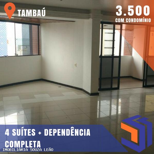 Apartamento com 5 Quartos para Alugar por R$ 3.500/Mês Tambaú, João Pessoa - PB