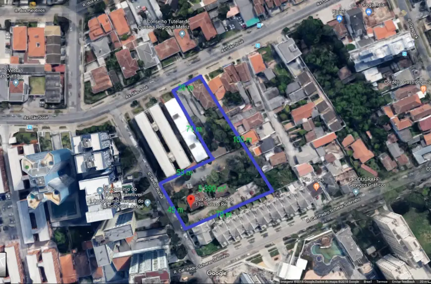 Lote/Terreno à Venda, 5380 m² por R$ 13.510.000 Cristo Rei, Curitiba - PR