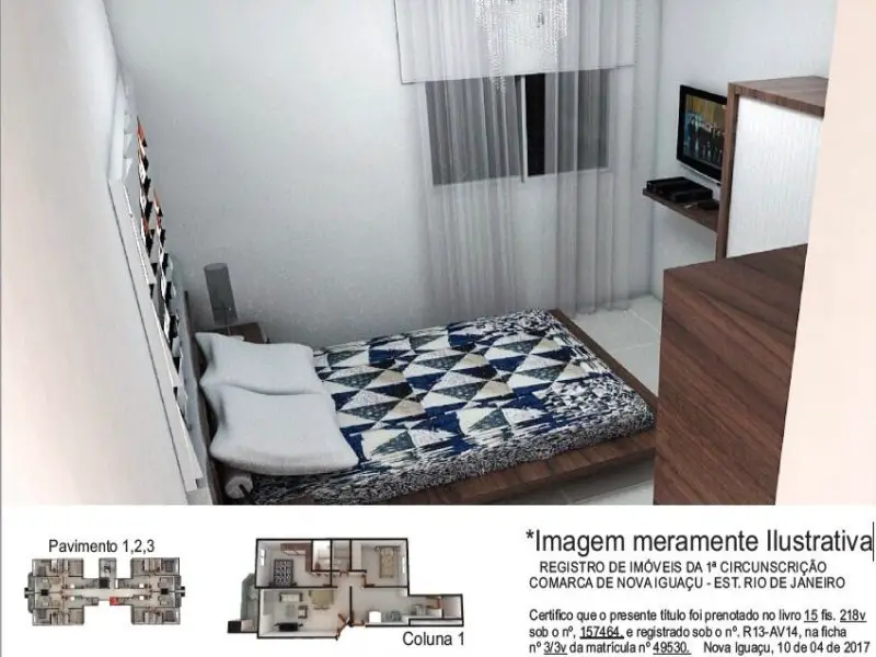 Apartamento com 3 Quartos à Venda, 112 m² por R$ 730.296 Rua Paschoal Palladino - Chacrinha, Nova Iguaçu - RJ