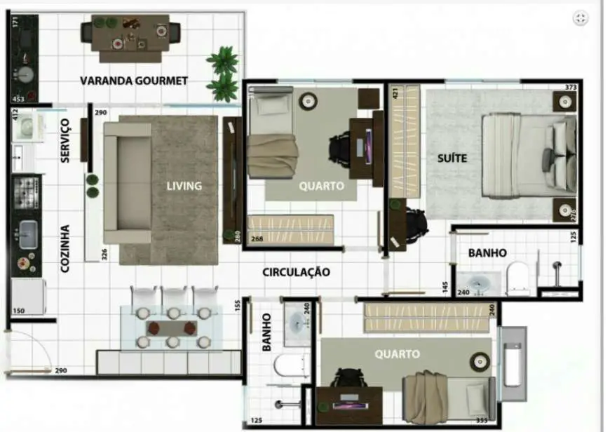 Apartamento com 3 Quartos à Venda, 78 m² por R$ 290.000 Rua 10, 75 - Jardim América, Anápolis - GO
