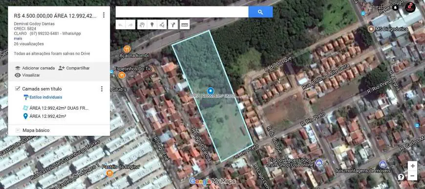 Lote/Terreno à Venda, 12992 m² por R$ 4.500.000 Avenida Senador Antonio Mendes Canale - Pioneiros, Campo Grande - MS