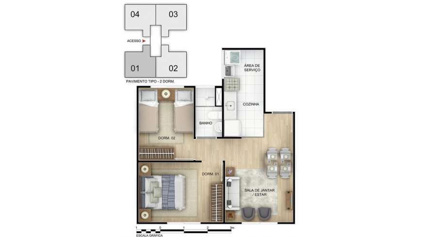 Apartamento com 2 Quartos à Venda, 45 m² por R$ 132.000 Avenida Coelho da Rocha, 2300 - Rocha Sobrinho, Mesquita - RJ