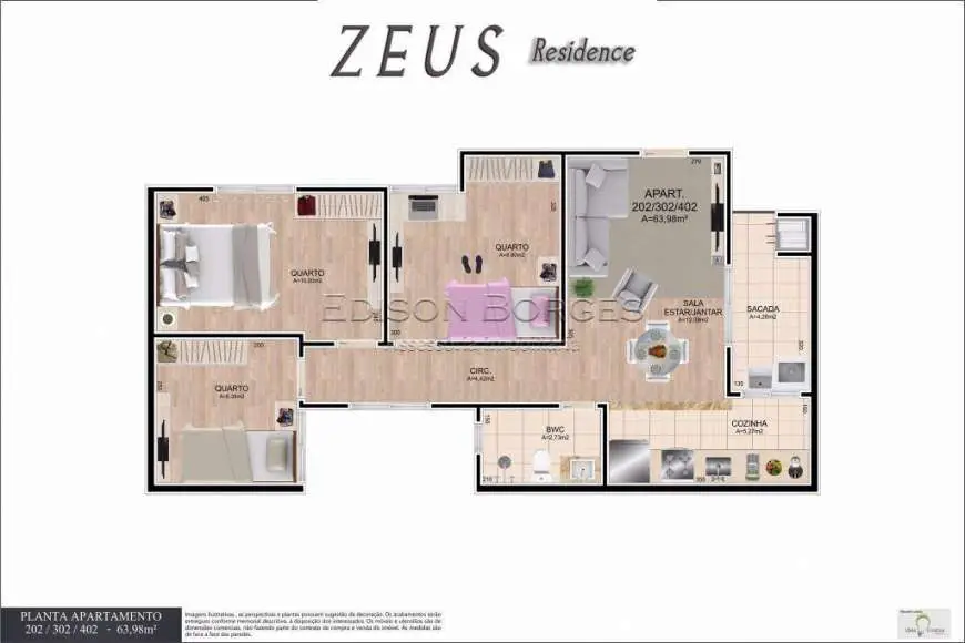 Apartamento com 3 Quartos à Venda, 63 m² por R$ 190.000 Rua Rio de Janeiro, 65 - Águas Belas, São José dos Pinhais - PR