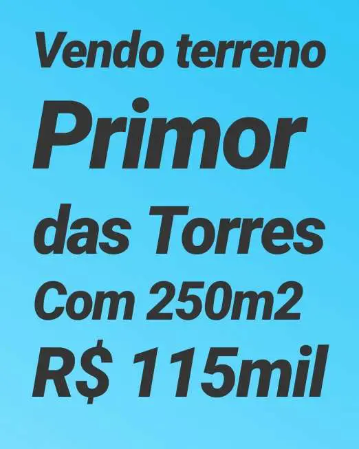 Lote/Terreno à Venda, 250 m² por R$ 115.000 Avenida das Torres, Primor das Torres, 08 - Tijucal, Cuiabá - MT