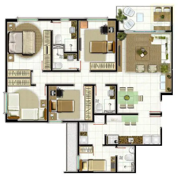 Apartamento com 4 Quartos à Venda, 120 m² por R$ 615.000 Rua Valter Fernandes - Capim Macio, Natal - RN