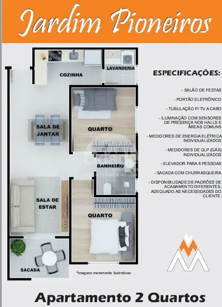 Apartamento com 1 Quarto à Venda, 69 m² por R$ 239.000 Rua Aparecida do Norte, 494 - Pioneiros Catarinenses, Cascavel - PR