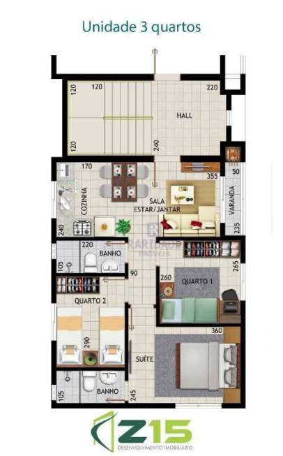 Apartamento com 3 Quartos à Venda, 50 m² por R$ 190.000 Rua Olavo Bilac, 334 - Vargem Grande, Pinhais - PR