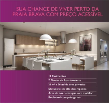 Apartamento com 1 Quarto à Venda, 40 m² por R$ 265.000 Rua Carlos Drummond de Andrade, 500 - Praia dos Amores, Balneário Camboriú - SC