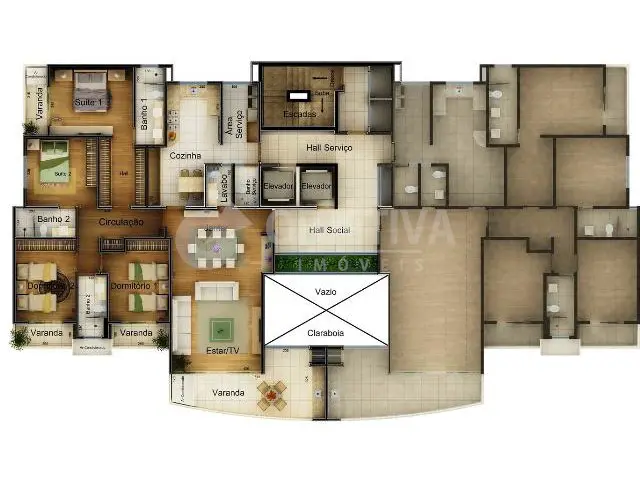 Apartamento com 4 Quartos à Venda, 175 m² por R$ 882.000 Lidice, Uberlândia - MG