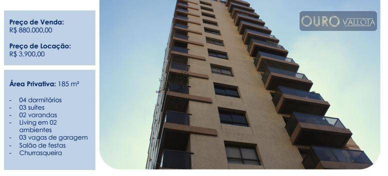 Apartamento com 4 Quartos para Alugar, 185 m² por R$ 3.900/Mês Ipiranga, São Paulo - SP