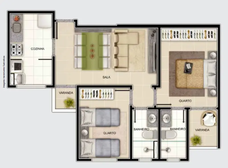 Apartamento com 2 Quartos à Venda, 57 m² por R$ 271.200 Rua Jornalista Geraldo Resende - Serrano, Belo Horizonte - MG