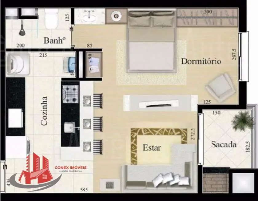 Apartamento com 1 Quarto à Venda, 41 m² por R$ 235.000 Cristo Redentor, Caxias do Sul - RS