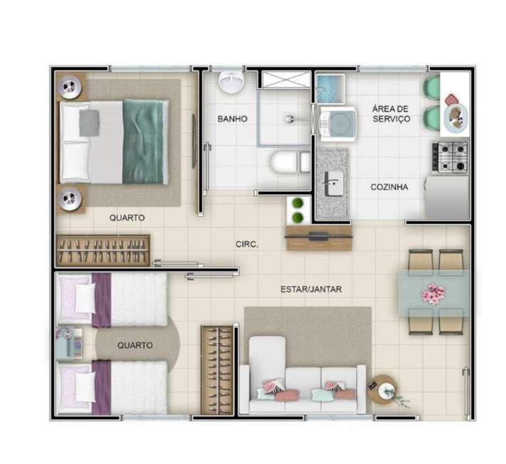 Apartamento com 2 Quartos à Venda, 45 m² por R$ 90.000 Avenida Doutor Carvalhães, 230 - Rocha Sobrinho, Mesquita - RJ