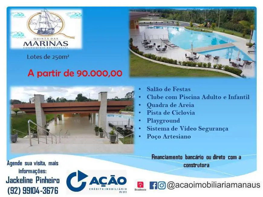 Lote/Terreno à Venda, 250 m² por R$ 90.000 Ponta Negra, Manaus - AM