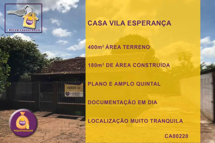 Lote/Terreno com 2 Quartos à Venda, 180 m² por R$ 170.000 Vila Esperança, Dourados - MS