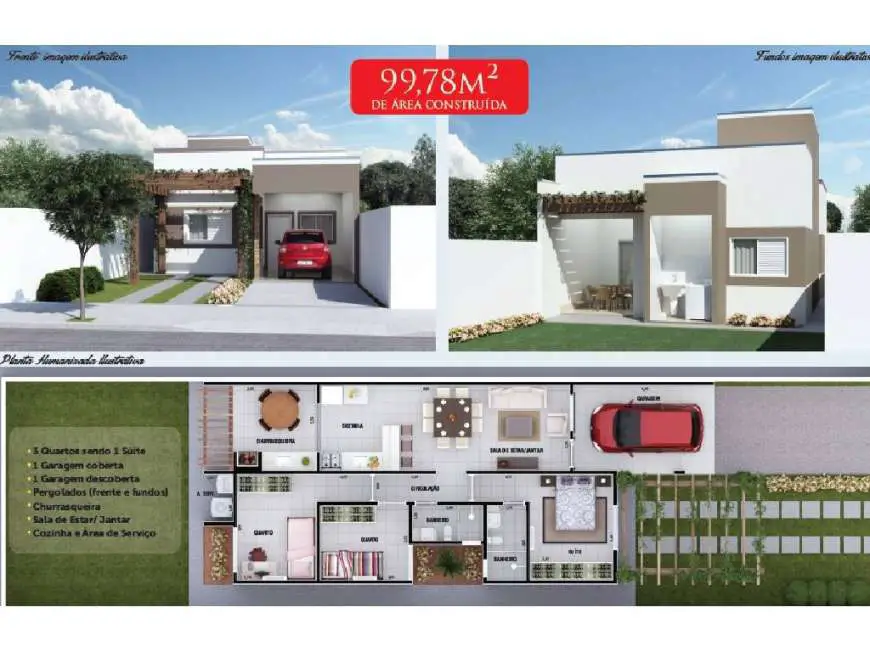 Casa com 3 Quartos à Venda, 99 m² por R$ 310.000 Santa Cruz II, Cuiabá - MT