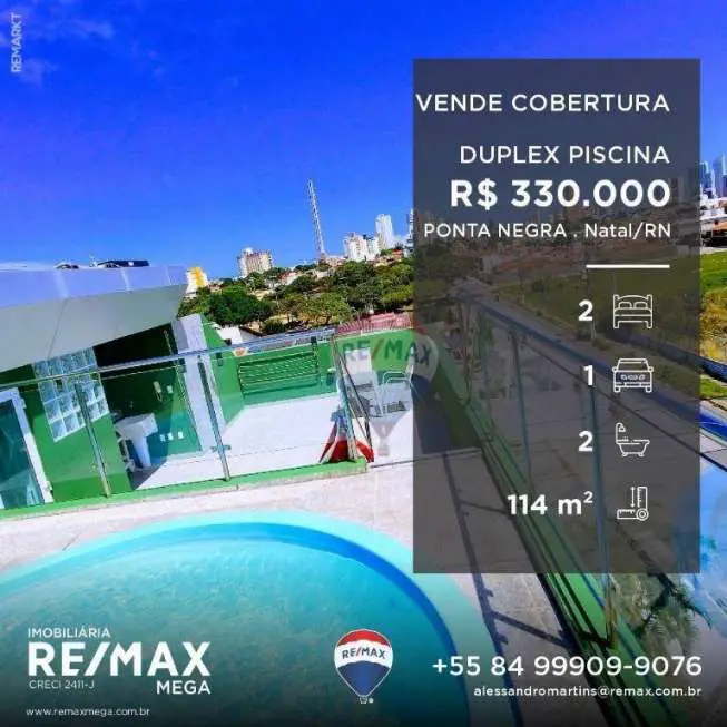 Apartamento à venda com 2 quartos, Rua Praia de Santa Rita, 2122 - Ponta  Negra, Natal - RN 