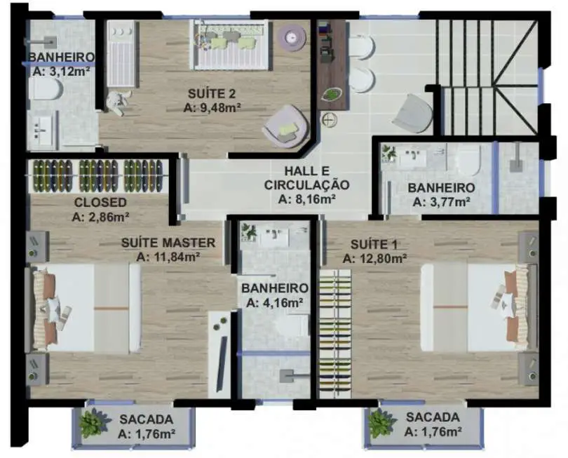 Casa de Condomínio com 3 Quartos à Venda, 134 m² por R$ 590.000 Costa E Silva, Joinville - SC