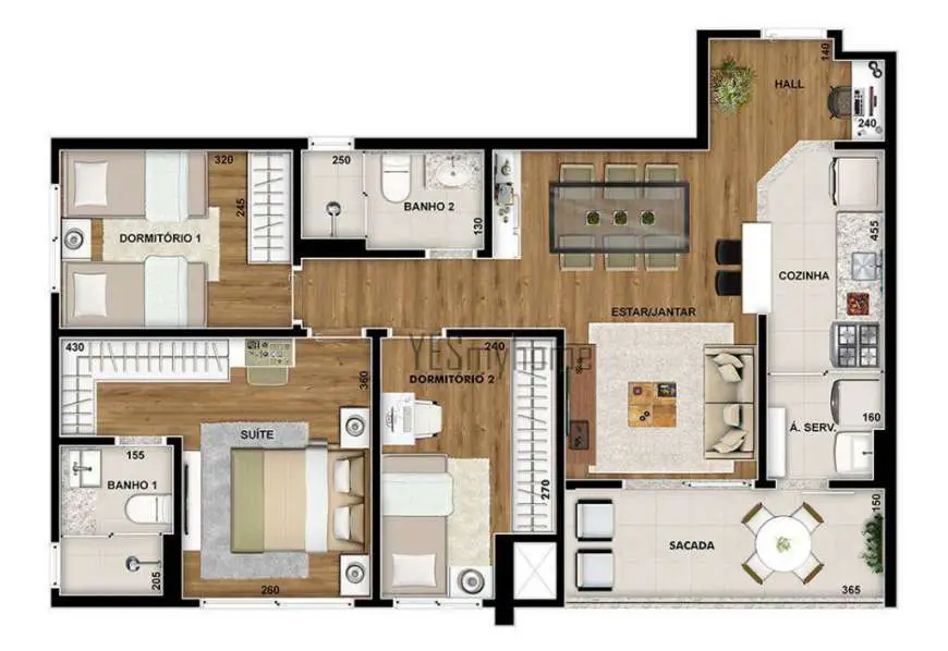 Apartamento com 3 Quartos à Venda, 80 m² por R$ 487.000 Rua Monsenhor Ivo Zanlorenzi, 75 - Cidade Industrial, Curitiba - PR