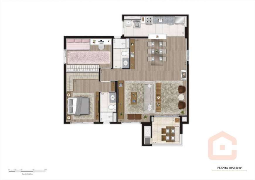 Apartamento com 3 Quartos à Venda, 89 m² por R$ 500.000 Rua Monsenhor Ivo Zanlorenzi, 4400 - Ecoville, Curitiba - PR