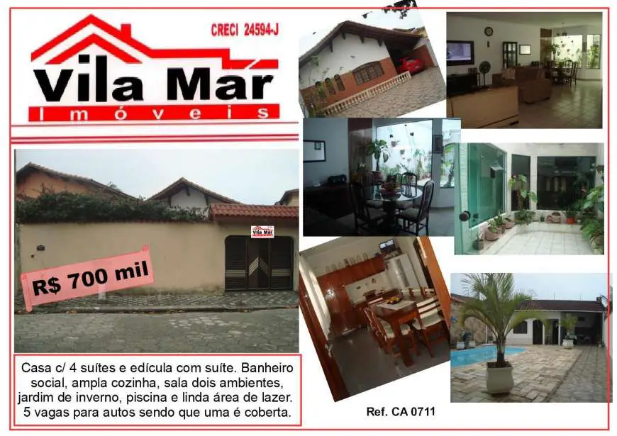Apartamento com 4 Quartos à Venda, 250 m² por R$ 700.000 Avenida São Paulo, 2965 - Vila Atlântica, Mongaguá - SP