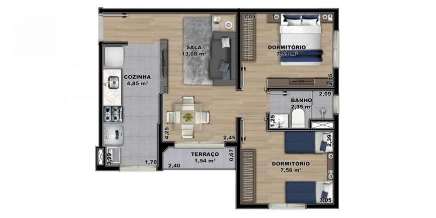 Apartamento com 2 Quartos à Venda, 45 m² por R$ 168.000 Rua Marcelino Fernandez, 56 - Vila Monte Belo, Itaquaquecetuba - SP