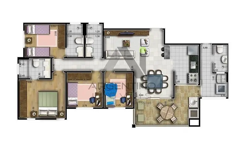 Apartamento com 4 Quartos à Venda, 110 m² por R$ 636.500 Loteamento Mogilar, Mogi das Cruzes - SP