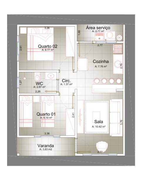 Casa com 2 Quartos à Venda, 58 m² por R$ 130.000 Avenida Professora Edna Maria de Albuquerque Affi - Santa Laura, Cuiabá - MT