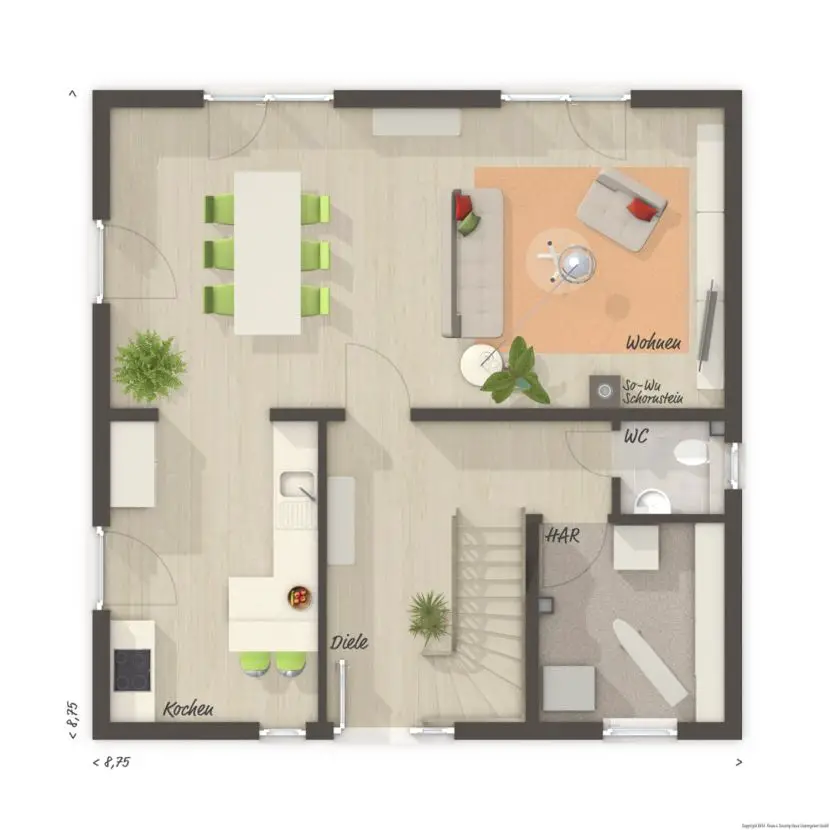 Flair 124 Erdgeschoss -- Das Stadthaus zum Wohlfühlen - Komfort und Design perfekt kombiniert