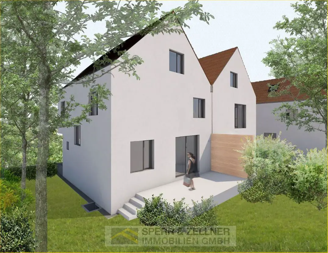 Ansicht Garten -- Bezug ab Frühjahr 2021! Moderne Neubau-Doppelhaushälfte in beliebter Lage von Freising