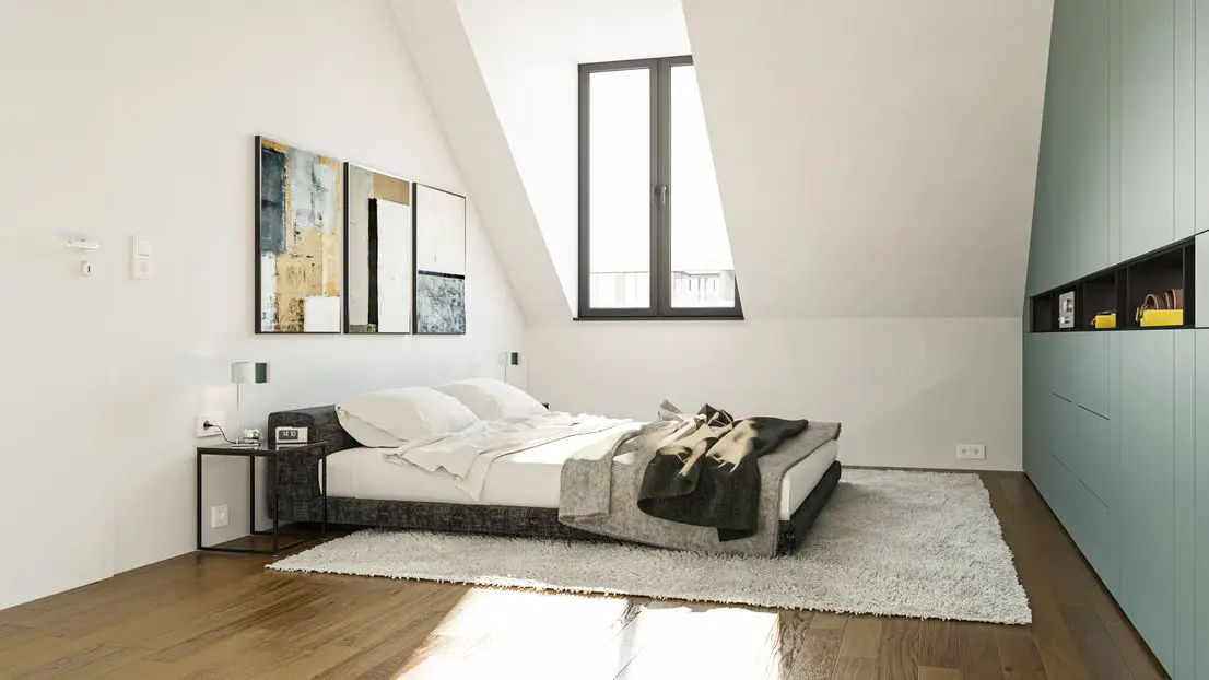 Schlafzimmer -- Wohnen und Arbeiten - exklusiver denkmalgeschützter Risalit im Hofgarten Karree