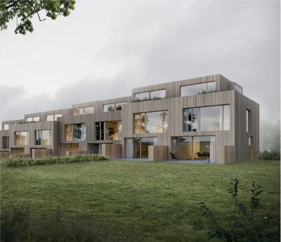 Visualisierung Neckarweihingen -- Acht einzigartige Reihen-Chalets in ökologischer Holzbauweise - Haus 7