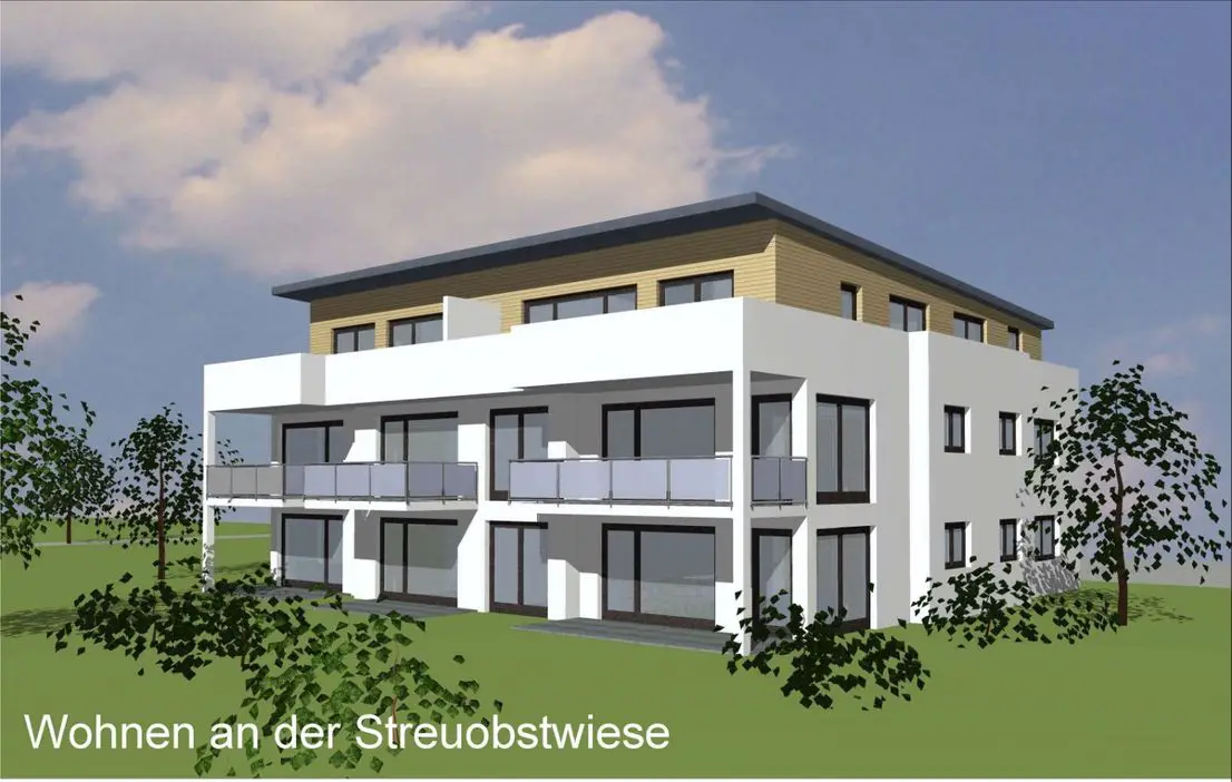 perspektive -- Exklusive 2 Zi-ETW im OG mit Balkon- Wohnen an der Streuobstwiese - Baubeginn erfolgt (Haus D Wo 5)