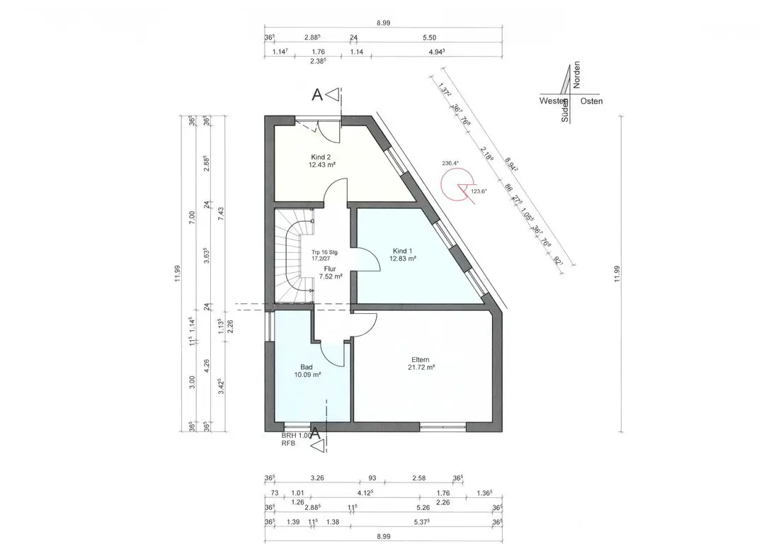 Grundriss_Obergeschoss -- Neubau eines attraktiven Einfamilienhauses